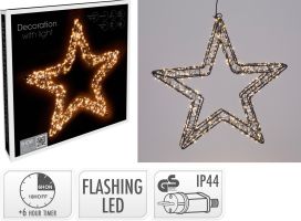 Valotähti metalli musta 800led 36cm