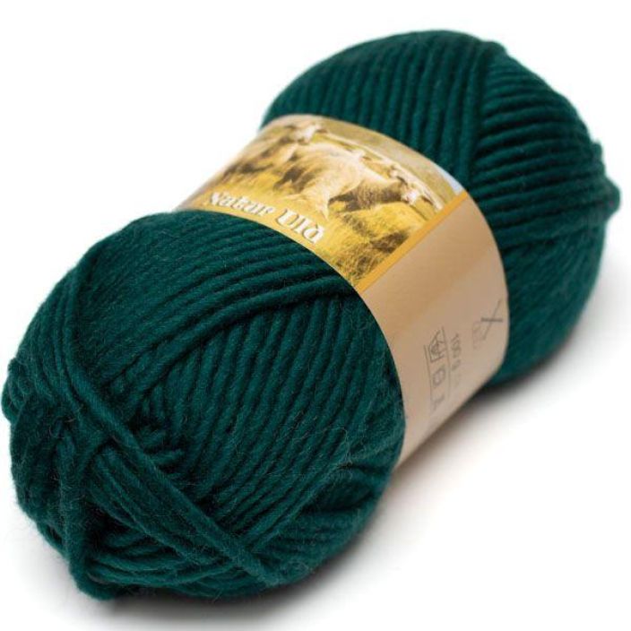 Hjertegarn Natur Uld 6953 Tummanvihrea 100g HNU-6953