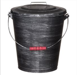 Tuhkaämpäri sangalla musta/hopea 37cm 330465