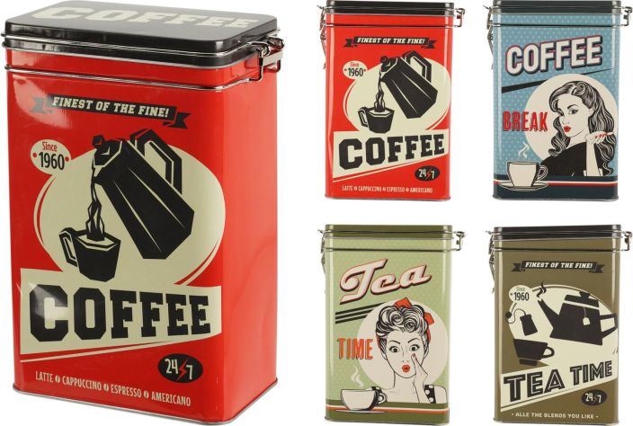 Kahvi-/teepurkki metallinen retro 170488170 992-1247