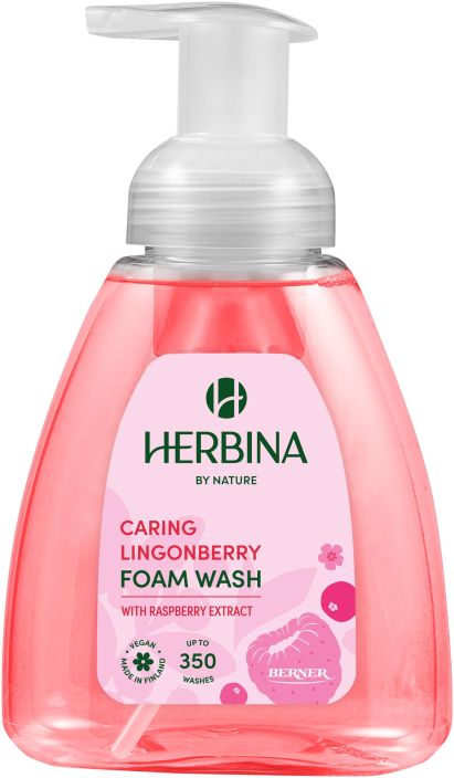 Herbina vaahtosaippua Caring Lingonberry 300ml 1000000746 957-042