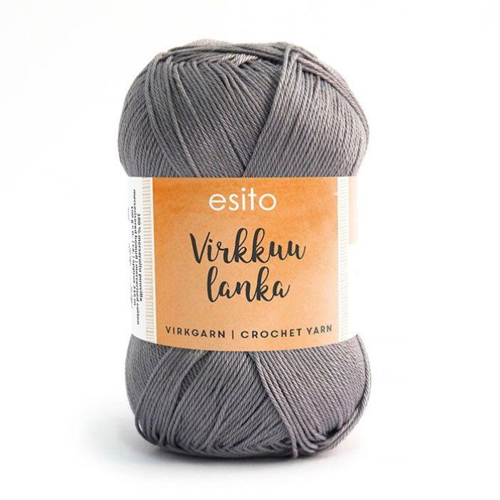 Esito virkkuulanka 9092 harmaa 100g EVL-9092