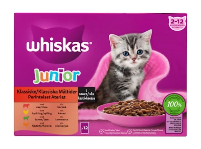 Whiskas Junior perinteiset ateriat kast.12x85g 443728 905-2178 Whiskas Junior perinteiset ateriat kast.12x85g 443728 905-2178