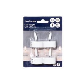 Finnlumor Finnlumor LED-lämpökynttilä 3D liekki 4kpl  621347
