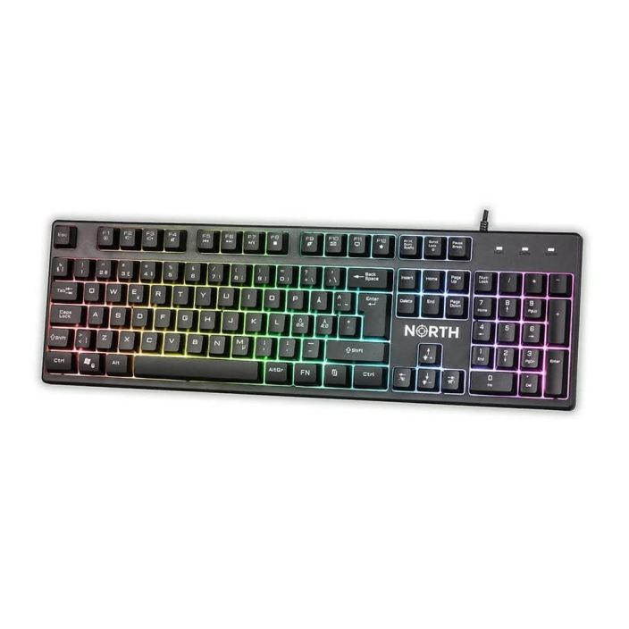 NORTH Gaming Keyboard K100 RGB Laadukas pelinappaimisto pohjoismaisella nappaimistolla, ergonomisella muotoilulla,