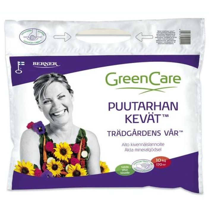 GreenCare Puutarhan Kevat 10kg Suomen suosituin lannoite kaikille pihan ja puutarhan kasveille. Se auttaa kasveja voimaan