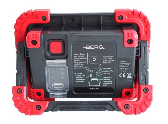 Berg Työvalo ladattava COB 1000lm 3600mAh tuotekuva 2 Berg Työvalo ladattava COB 1000lm 3600mAh tuotekuva 2