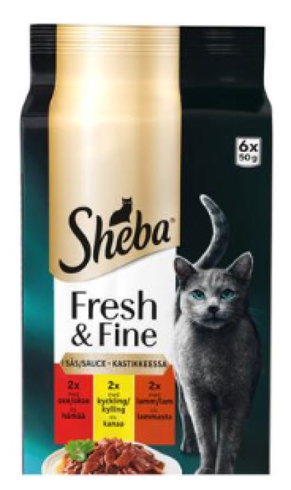 Sheba Fresh&amp;ine harka, kana, lammas kastikkeessa 6x50g 472946 905-2091