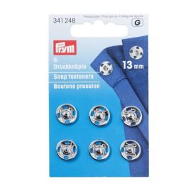 Prym Nepparit hopeanvärinen 13mm 6kpl 341248