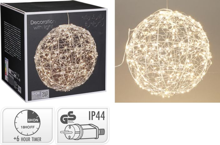 Valopallo hopea 25x25x25cm 30led AMZ141070 Valopallo hopea 25x25x25cm 30led AMZ141070