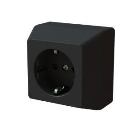 Pistorasia 1-osa pinta maad IP20 musta 