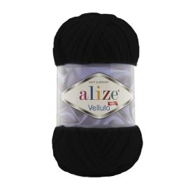 Lankava Alize velluto lanka 060 musta 100g AVE-060
