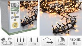 Valoketju "snake" 1000led extra lämminvalkoinen timer