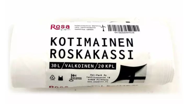 Rosa LD Roskakassi 30L valk. 20kpl 952-111 Rosa LD Roskakassi 30L valk. 20kpl 952-111