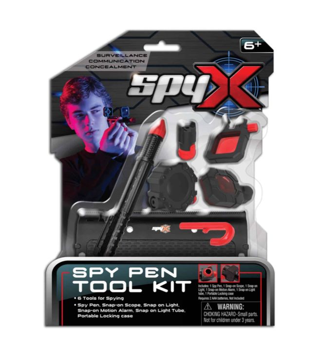SpyX Spy pen toolkit SpyX Spy Pen Toolkit -pakkaus sisaltaa 6 tyokalua auttamaan sinua salaisen agentin tehtavien SpyX Spy pen toolkit SpyX Spy Pen Toolkit -pakkaus sisaltaa 6 tyokalua auttamaan sinua salaisen agentin tehtavien