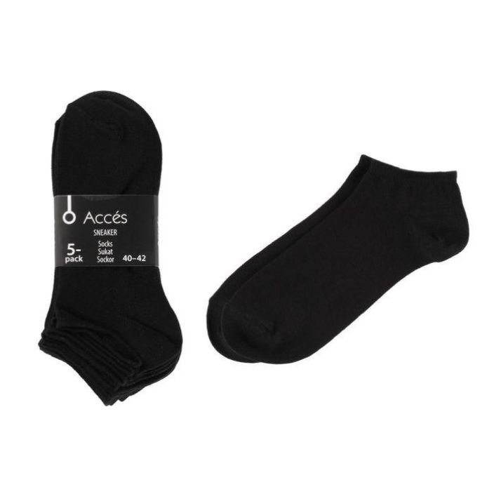 Acces Sukat sneaker basic 5-pack 40-46 musta laj. 622561 924-956 40-46 musta 5-pack