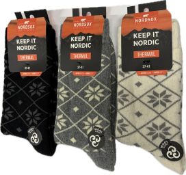 Thermo-/lämpösukka kuvioitu 37-41 lampaanvilla