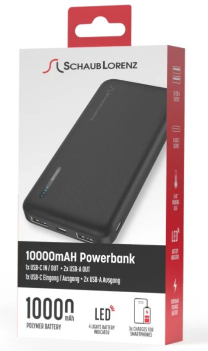 SchaubLorenz powerbank 10000mAh tuotekuva 1 SchaubLorenz powerbank 10000mAh tuotekuva 1