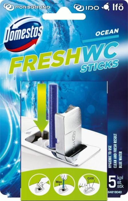 Domestos 5x9,5g WC-tikut ocean T117516 910-1041 Domestos 5x9,5g WC-tikut ocean T117516 910-1041