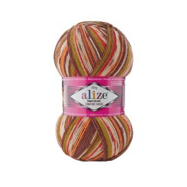 Alize Superwash 7709 Kirjava ruskea/vihreä 100g