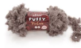 Alize Puffy FurLove 530 harmaanruskea 100g