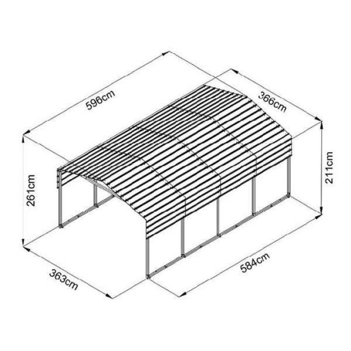 Tundra autokatos 21,8m² - Tundra Steelpro 21 tuotekuva 1