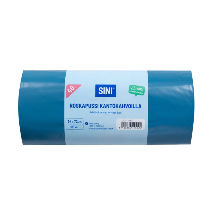 Roskapussi kantokahvalla 40l 14552 922-651