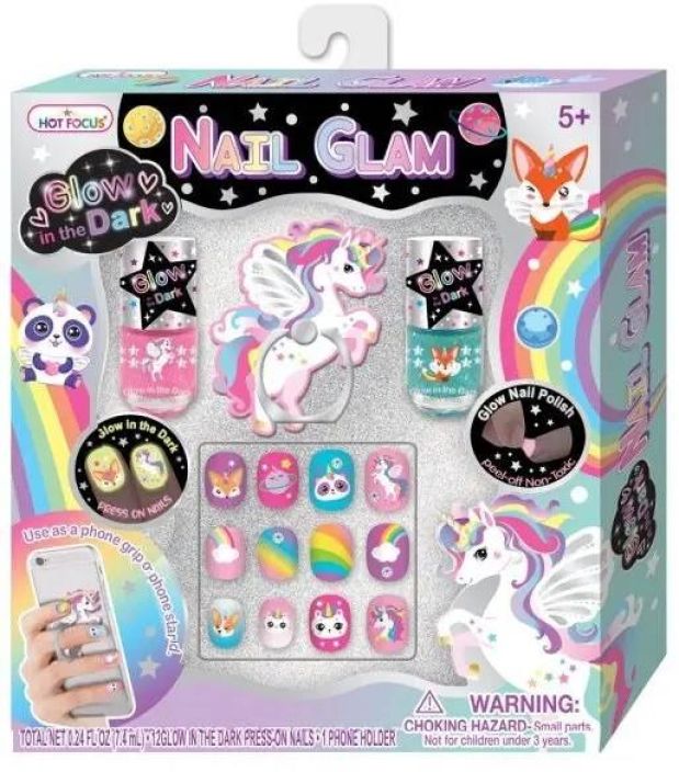 Nail Glam Pimeassa hohtava kynsisetti Luo jannittava pimeassa hohtava manikyyri talla Hot Focus Glow in the dark Nail Glam