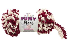 Alize Puffy More 6271 viininpunainen / vaalea beige 150g