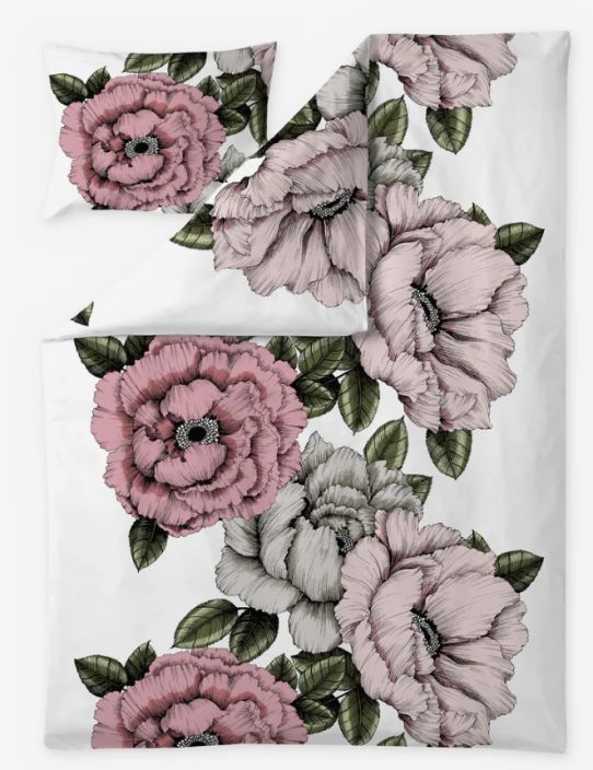 Pussilakanasetti Alma pinkki/vihr. 150x210cm Pussilakanasetti Alma pinkki/vihr. 150x210cm